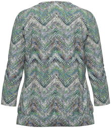 3/4 Sleeve Print Blouse - Green