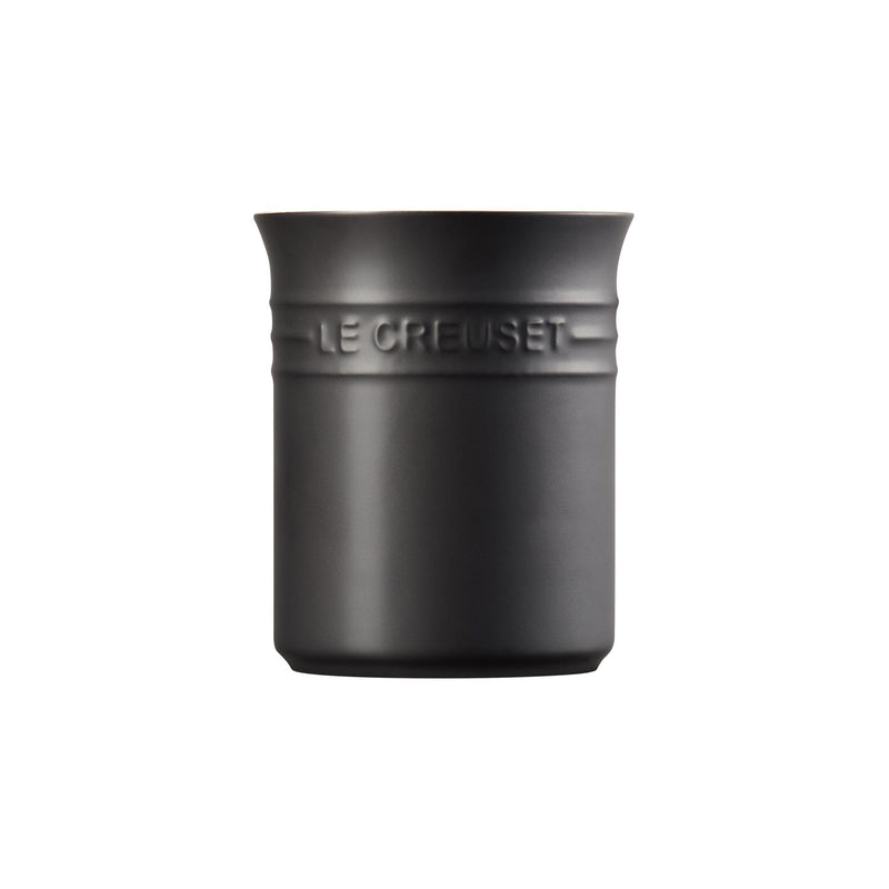 Small Stoneware Utensil Jar - Satin Black