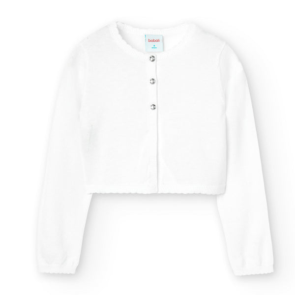 Crop Cardigan - White