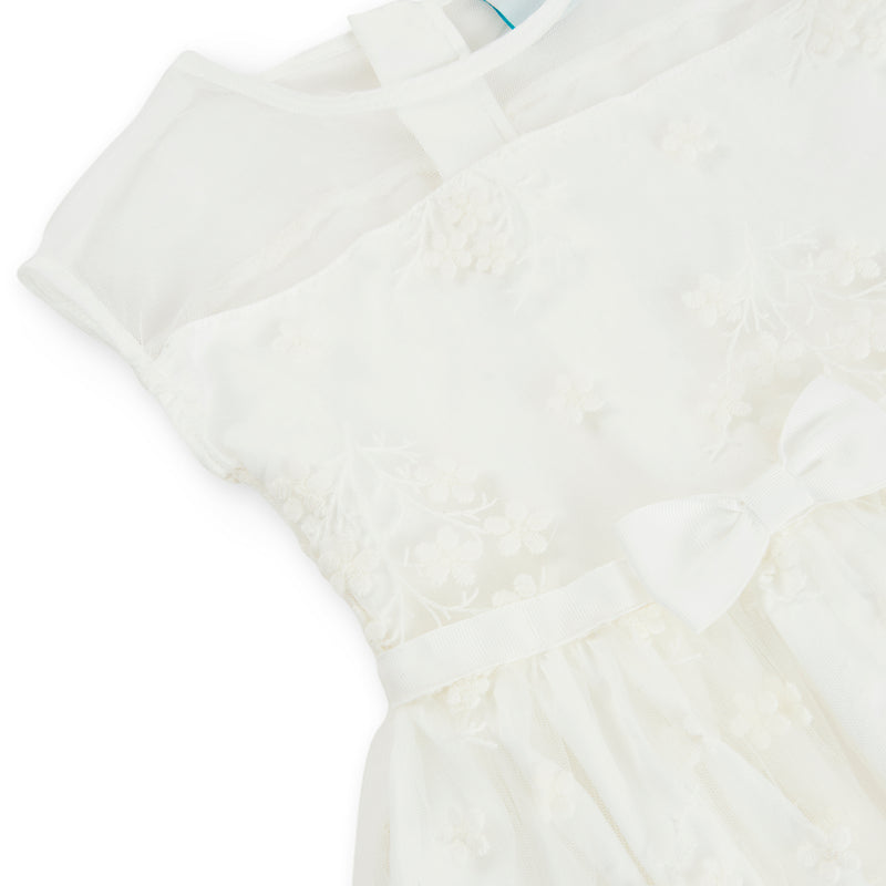 Embroidered Tulle Dress - Off White