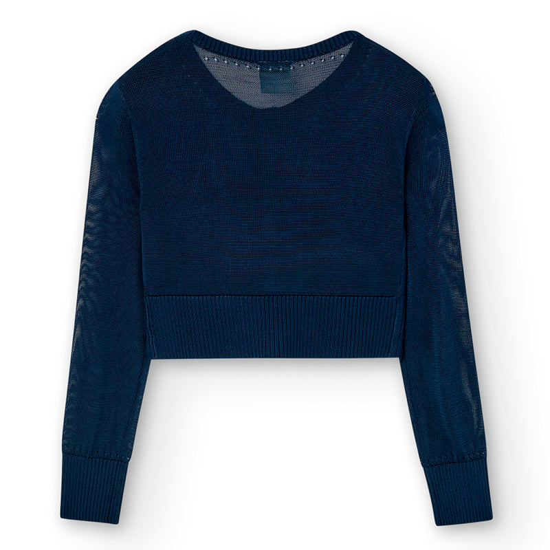 Crop Cardigan - Navy