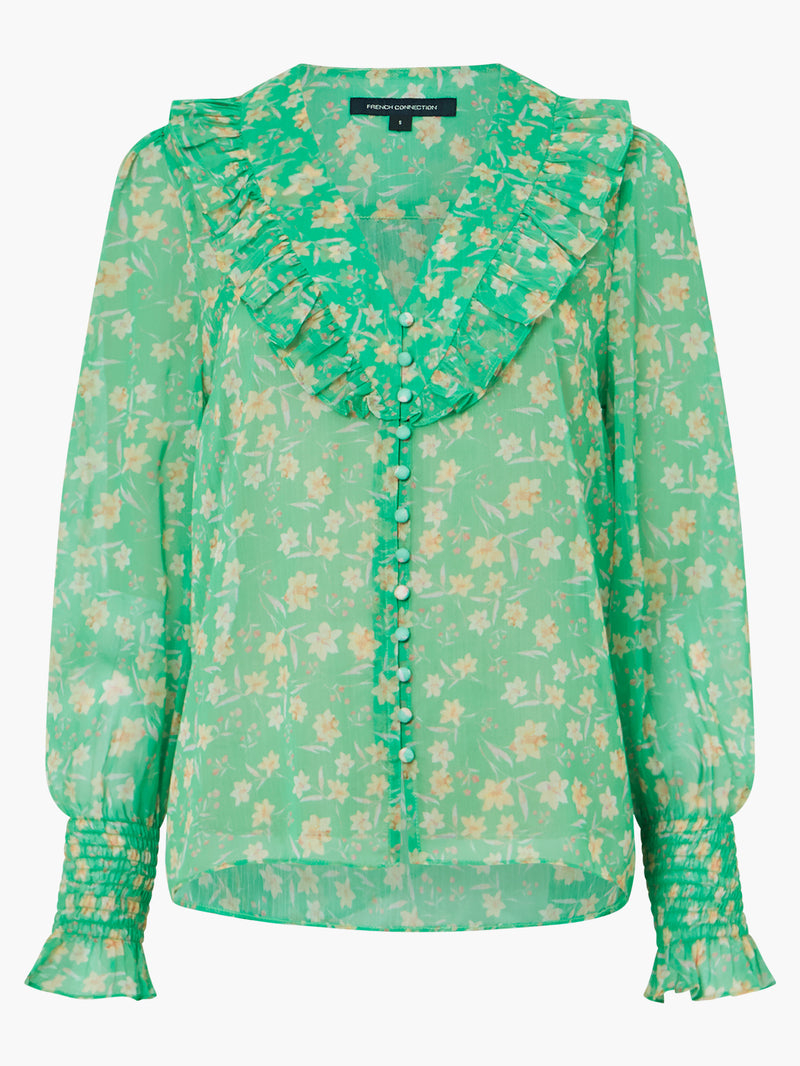 Camille Crinkle Top - Poise Green