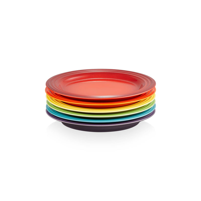 Rainbow Set of 6 Side Plates 22cm