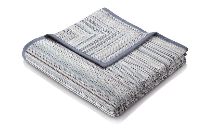 Cotton Rich Stripe Blue Throw