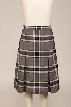 Skippy Tartan Skirt - Grey &amp; Red