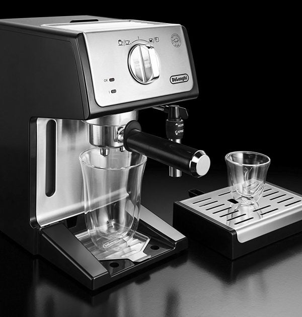 Traditional Pump Coffee Machine Black