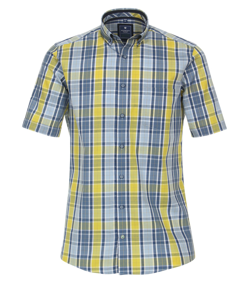 Short Sleeve Check Shirt - Blue