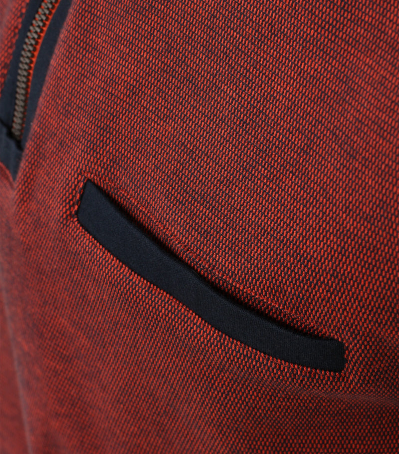 Contrast Collar 1/2 Zip Jumper - Red Clay