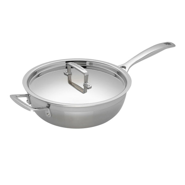3-Ply 24cm Non-Stick Chefs Pan with Lid