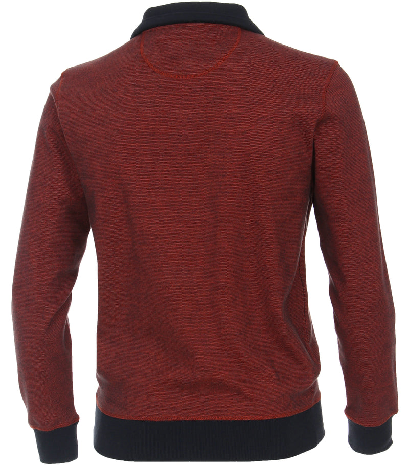 Contrast Collar 1/2 Zip Jumper - Red Clay