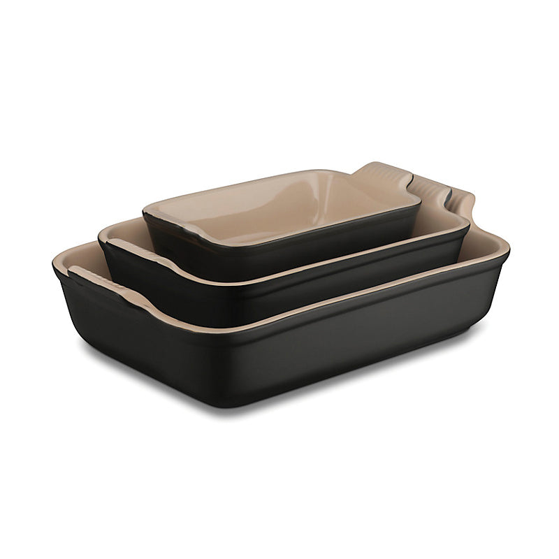 Stoneware Rectangular Dish 32cm - Satin Black