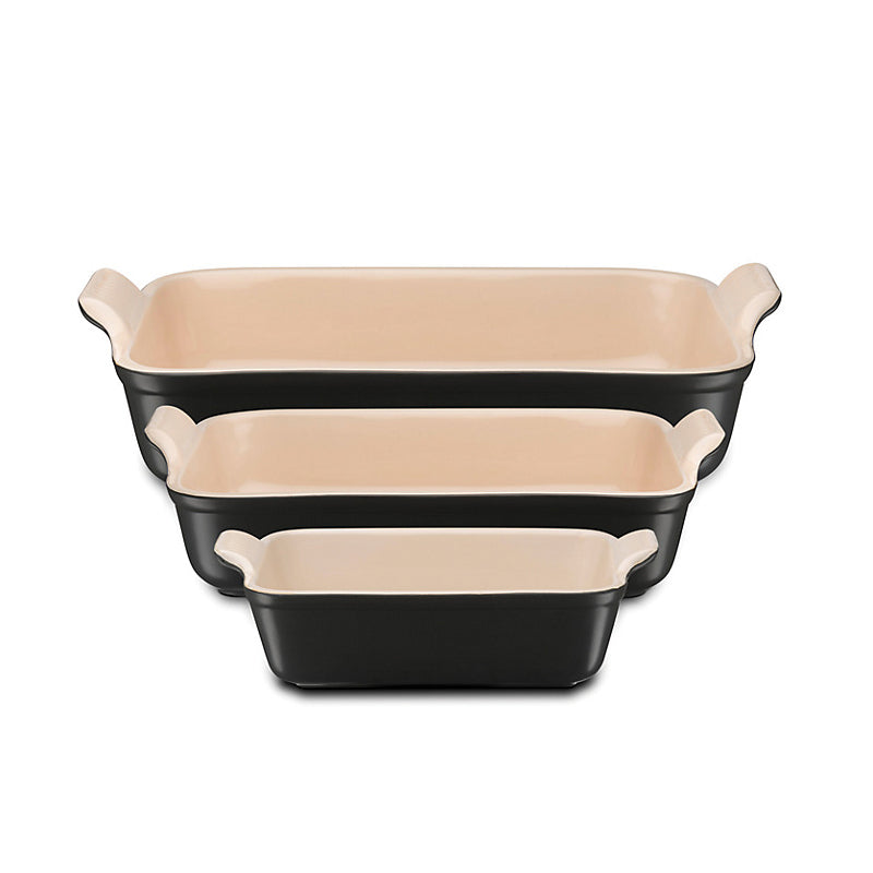 Stoneware Rectangular Dish 32cm - Satin Black