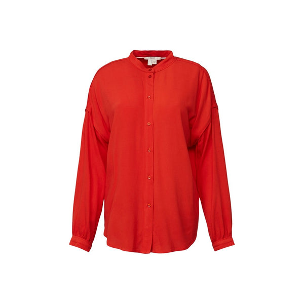 Puff Sleeve Blouse - Orange Red