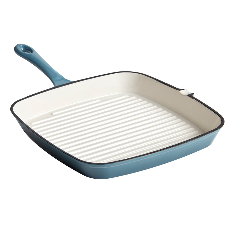 23CM Cast Iron Grill Pan Blue