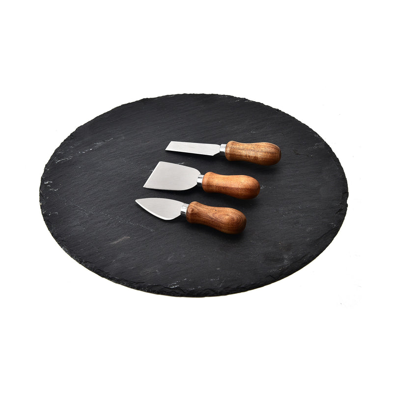 Round Slate Cheese Set