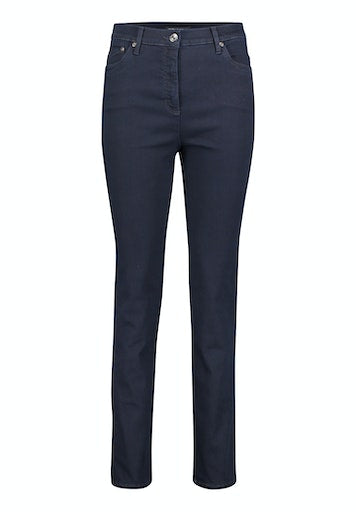 High Waist Trousers - Dark Blue Denim