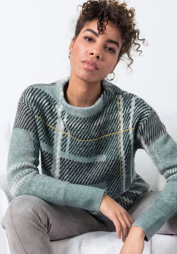 Ultimate Greys High Neck Jumper - Green