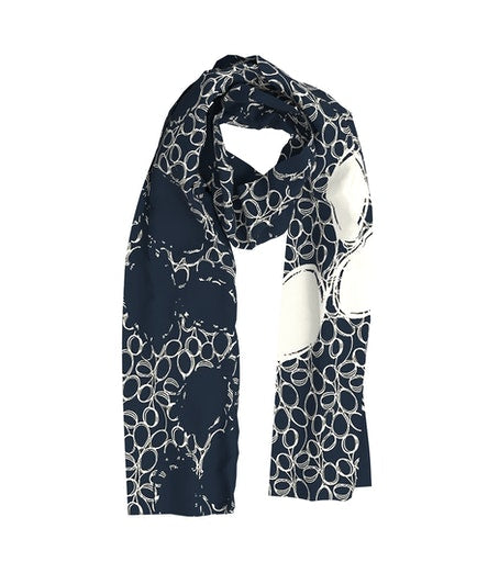 Print Scarf - Navy