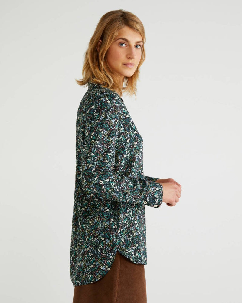 Floral Print Blouse - Black