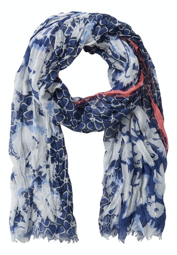 Print Scarf - Blue/cream