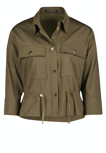 3/4 Sleeves Overshirt - Dark Khaki