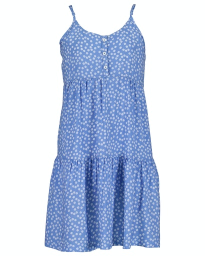 Girls Woven Sleeveless Dress - Mid Blue