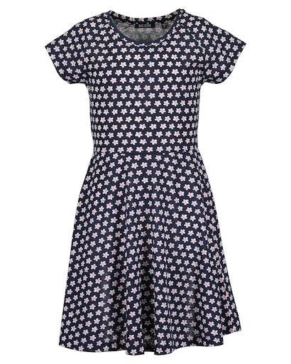 Girls Flower Dress - Dark Blue