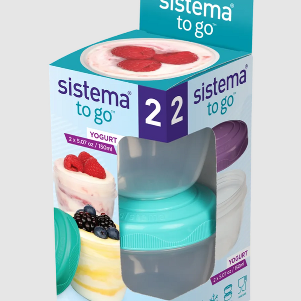 Sistema To Go Collection Yogurt Food Containers 5.07oz Pack of 2