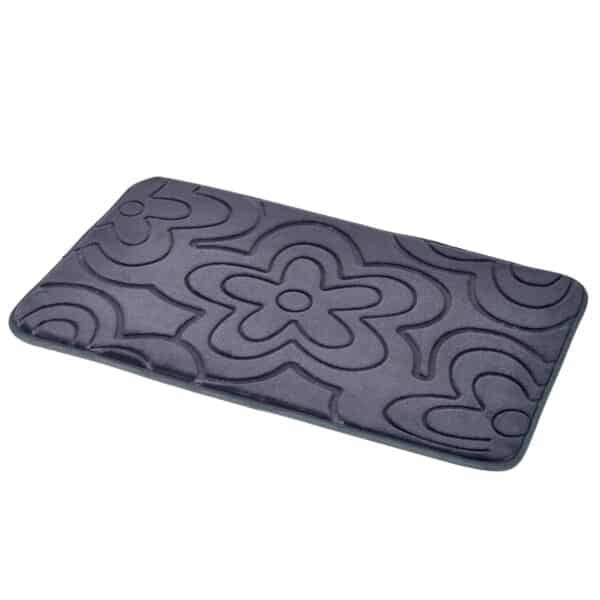 Memory Foam Clover Bath Mat - Charcoal