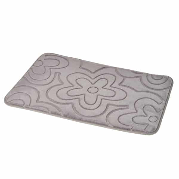 Memory Foam Clover Bath Mat - Grey