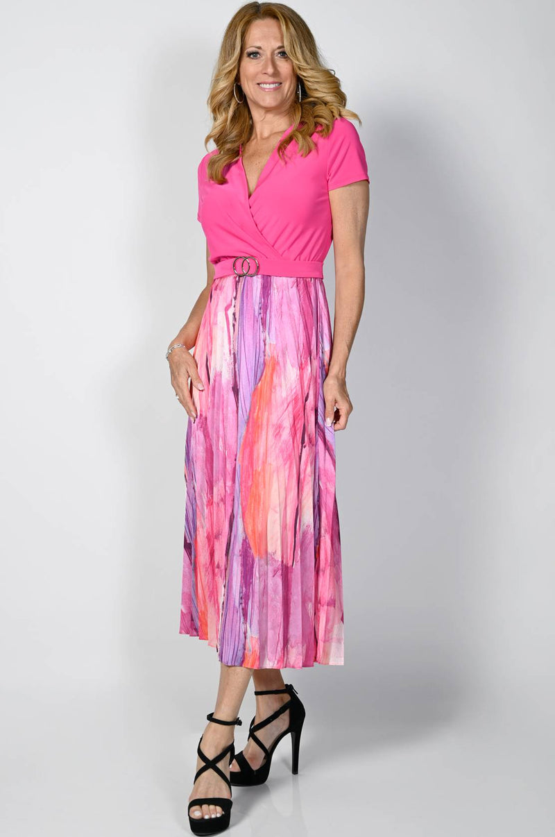 Woven Dress - Hot Pink