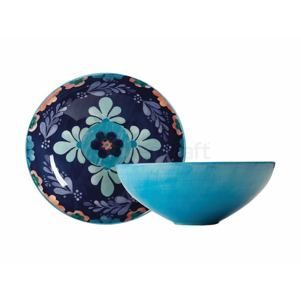 Majolica Blue Round Bowl