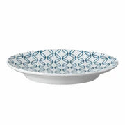 Porcelain Modern Deco Small Plate Blue Accent