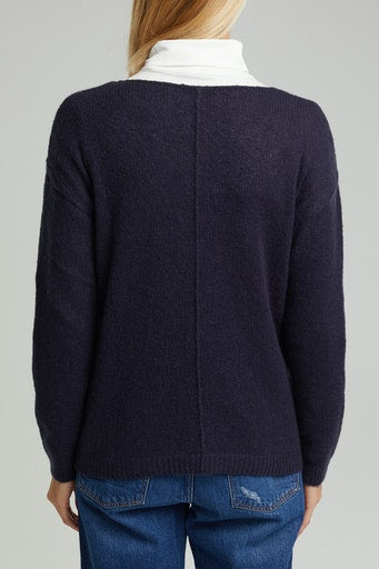 Round neck Sweater - Navy