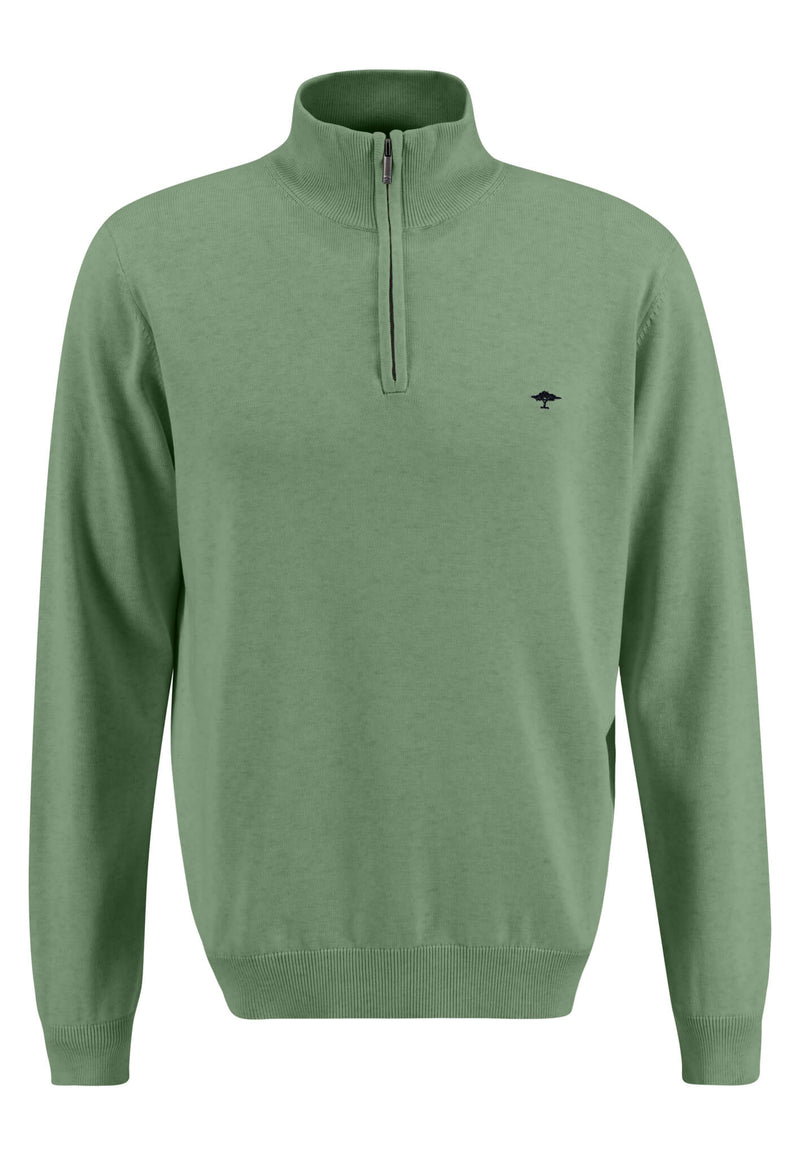 Plain Troyer Zip Jumper - Spring Green