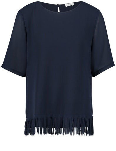 Summer Splash 3/4 Sleeve Blouse - Dark Navy