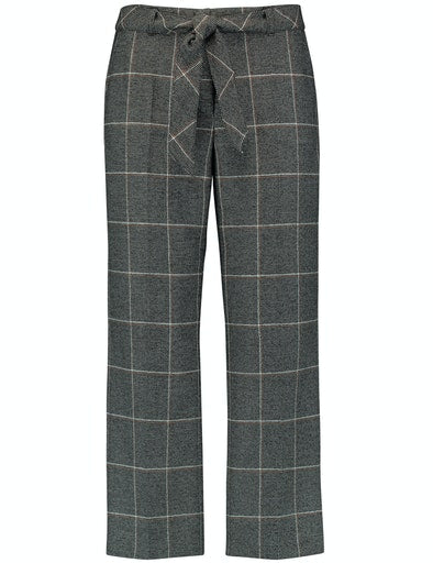 Hygge Check Crop Trouser - Black/offwhite/hazelnut