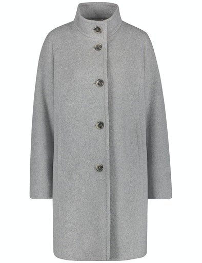 Wool Coat - Grey Figured