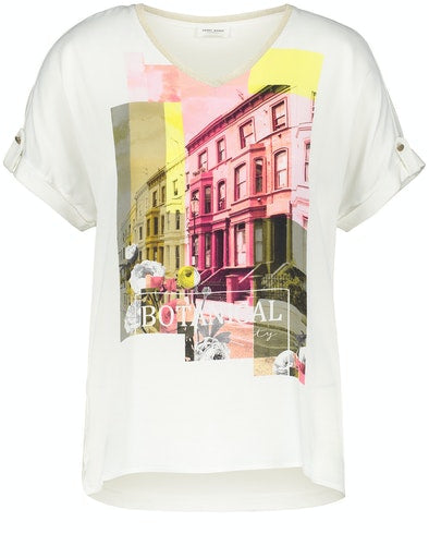 Inspiring Botanicals Short Sleeve T-Shirt - Ecru/white