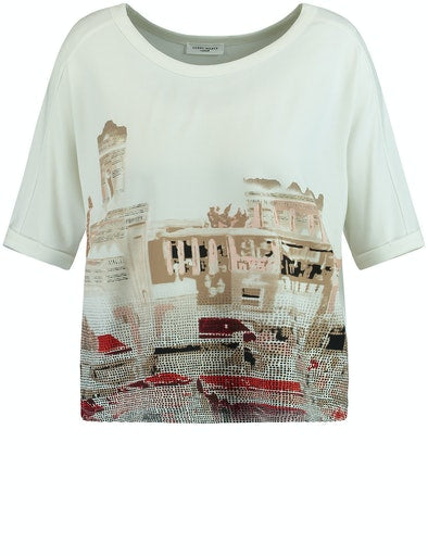 Casual Marrakech T-shirt - Ecru/orange