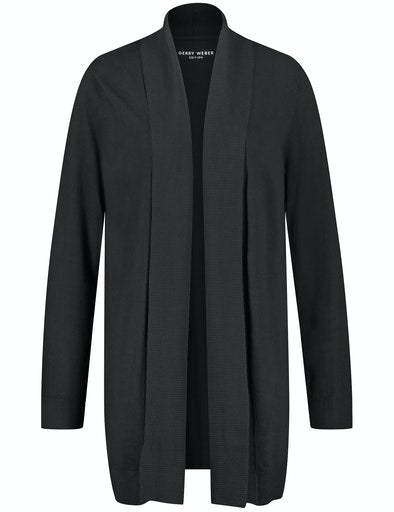 Timeless Blue Open Cardigan - Black