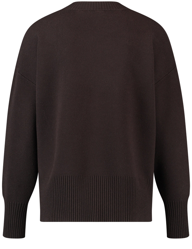 Round Neck Jumper - Dark Oak