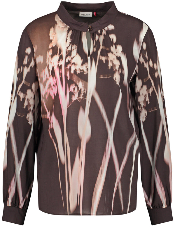 Natural Me Long Sleeve Blouse - Brown/ecru/white