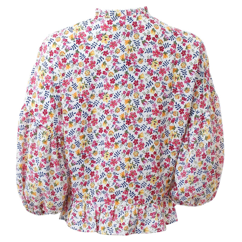 Imogen Blouse - White Floral