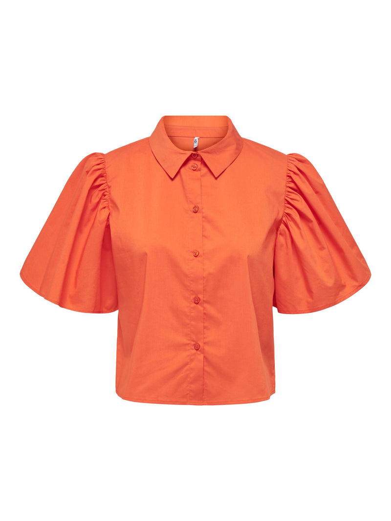 Melanie Short Bell Sleeve Shirt - Scarlet Ibis