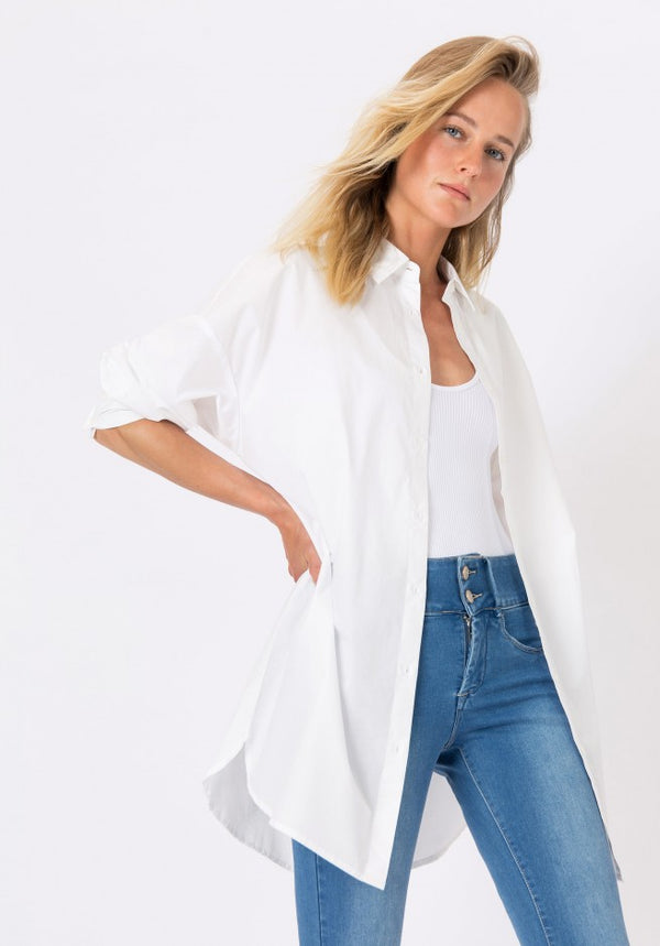 Valeria Long Sleeve Shirt - White