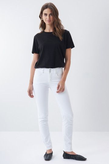 Secret Push In Slim Jean - White