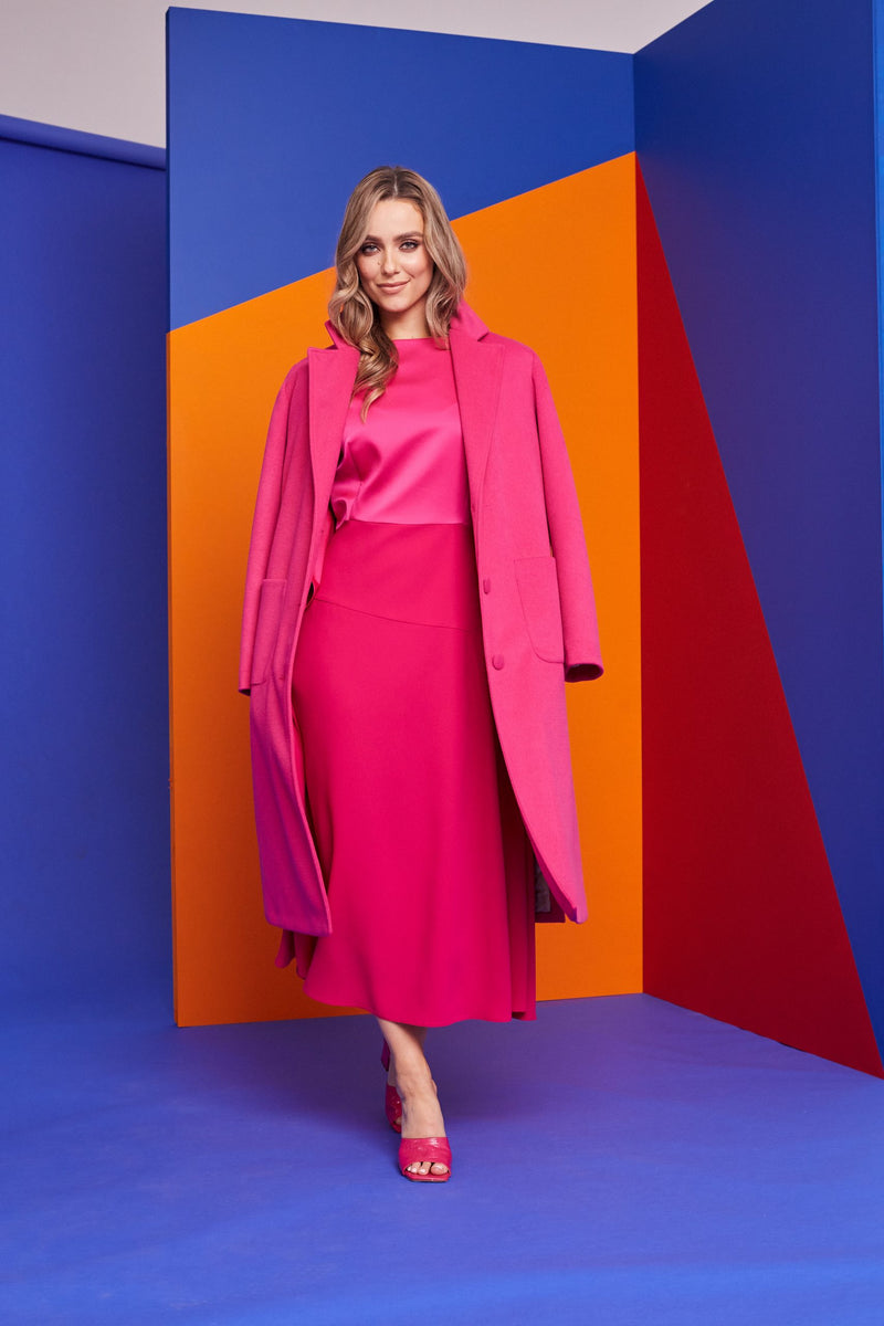 Patch Pocket Wool Coat - Bubblegum