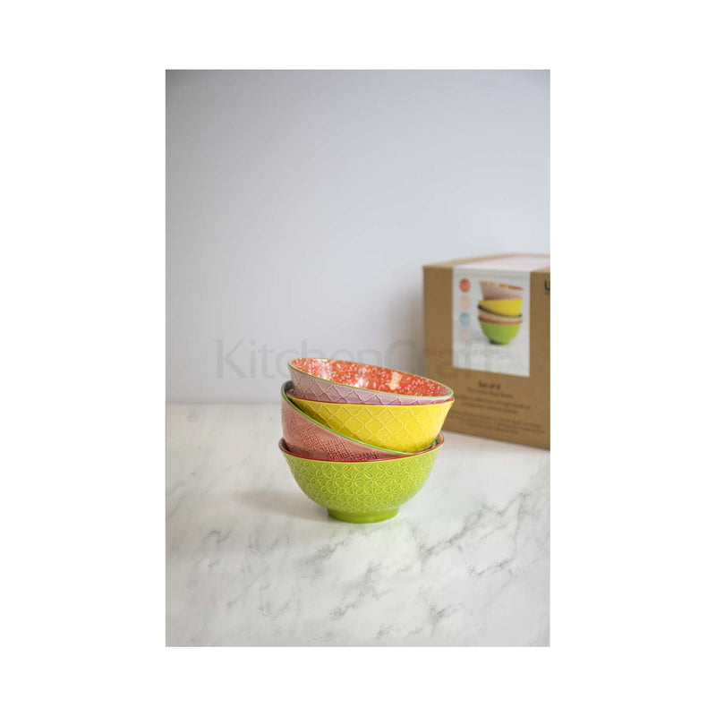Set of 4 Brights Ceramic Bowls