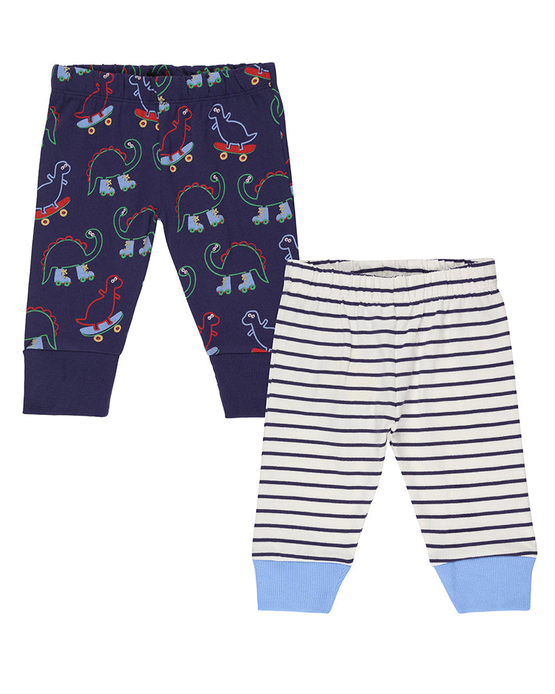 2 Pack Dino Stripe Bottoms - Multi